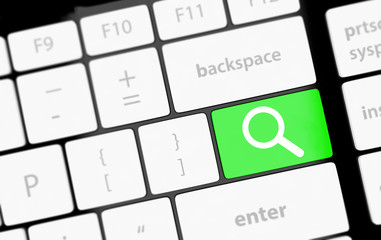 Search button on the keyboard close-up