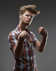 badass man in shirt