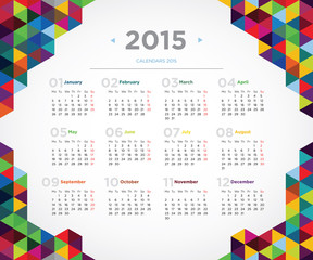 Vector template design calendar 2015