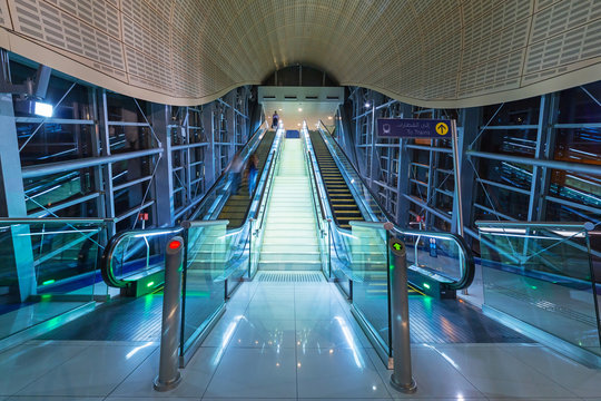 Metro Station In Dubai Internet City, UAE.