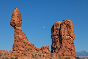 Balanced Rock Moonrise Arches National Park