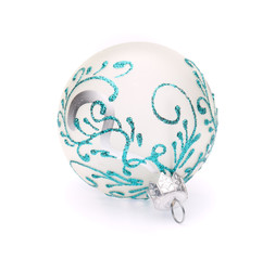 white christmas ball on white background