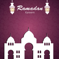 Background for Muslim Community Festival Vector Illustration