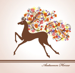 Autumn Horse.  Beautiful card with a horse.