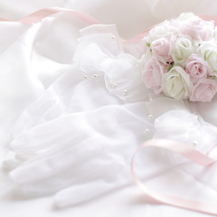 Wedding item, gloves with flower