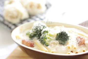 Homemade, broccoli and sausage macaroni