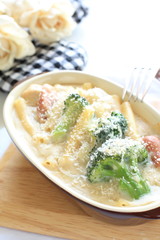 Homemade, broccoli and sausage macaroni