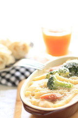 Homemade, broccoli and sausage macaroni