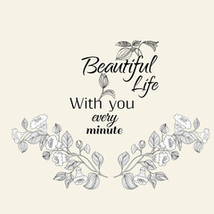 Abstract background with flowers in vintage style