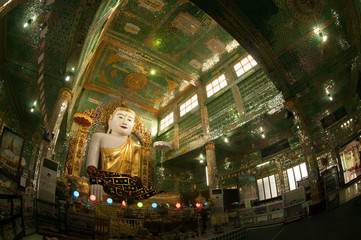 The seated Buddha in Soon U Pone Nya Shin Paya,Myanmar.