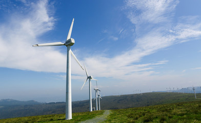 Onshore wind farm in a wide landscape