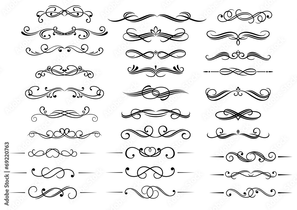 Poster Calligraphic elements and headers set