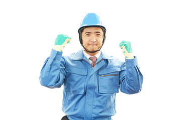 ガッツポーズのビジネスマン