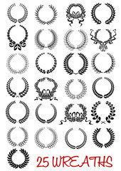 Laurel wreaths icons in retro style