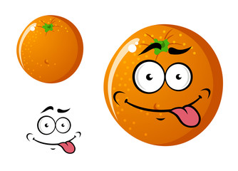 Happy smiling cartoon orange fruit