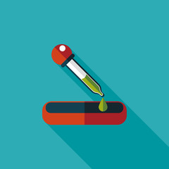 dropper flat icon with long shadow