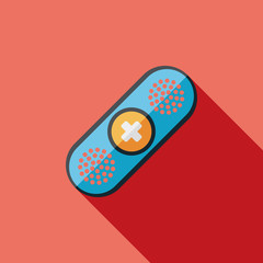medical bandage flat icon with long shadow