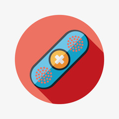 medical bandage flat icon with long shadow