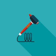 Dental drill flat icon with long shadow