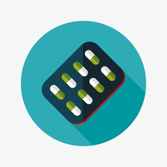 Pills flat icon with long shadow