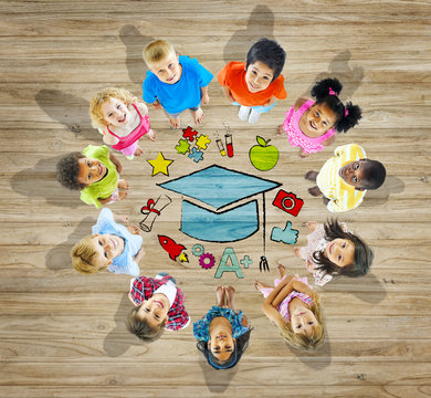 Multiethnic Children with Education Concept