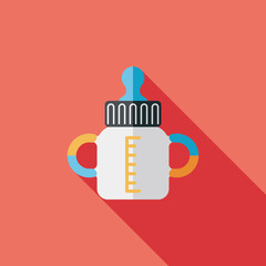 Baby bottle flat icon with long shadow,EPS 10