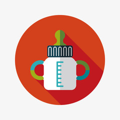 Baby bottle flat icon with long shadow,EPS 10