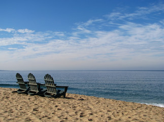 Adirondack Beach Chairs on Monterey Bay Beach California