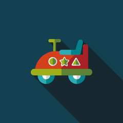 toy car flat icon with long shadow