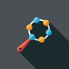 baby rattle flat icon with long shadow,EPS 10