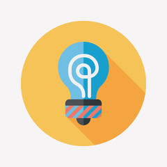 Light bulb flat icon with long shadow,eps10