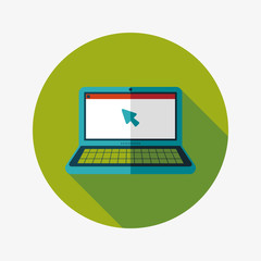 laptop flat icon with long shadow,eps10
