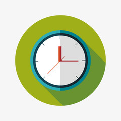 Clock flat icon with long shadow,eps10