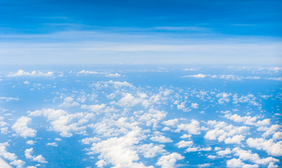 Blue sky with cloud bird eye view