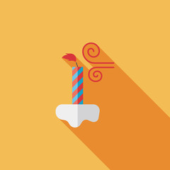 Birthday candles flat icon with long shadow,eps10