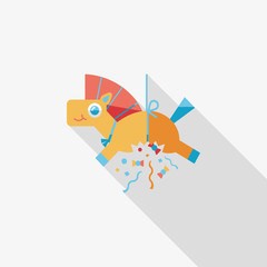 horse confetti flat icon with long shadow,eps10