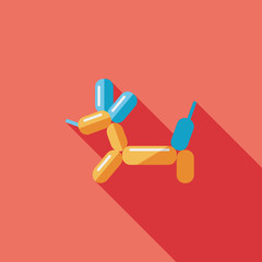 balloon dog flat icon with long shadow,eps10