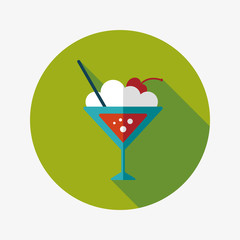 cocktail flat icon with long shadow
