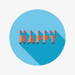 Obraz premium Birthday candles flat icon with long shadow,eps10