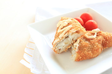 Fillet o fish deep fried with breadcrumbs