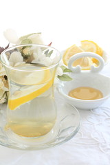 Japanese Yuzu and honey water for winter healthy drink image