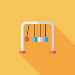 Newton's Cradle flat icon with long shadow,eps10