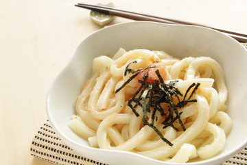 Japanese food, Mentaiko and Udon noodles