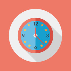 Clock flat icon with long shadow,eps10