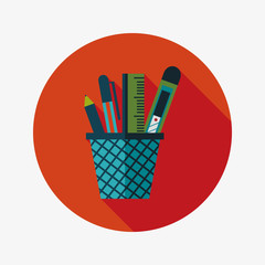 Pen Holder flat icon with long shadow,eps10