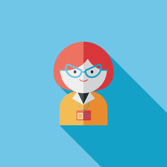 businesswoman flat icon with long shadow,eps10