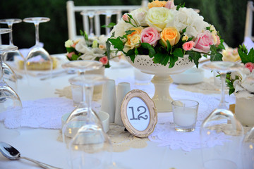 Life event with  bouquet of roses