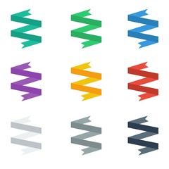 vector colorful ribbons set
