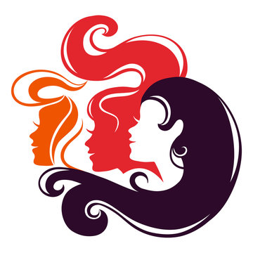 Beautiful girl silhouettes