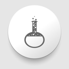 Chemical reaction symbol with flask